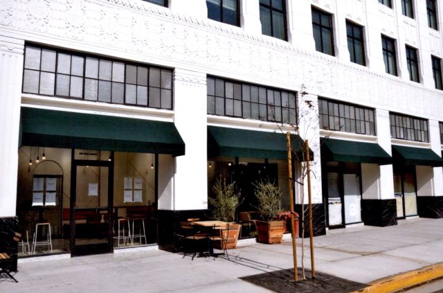 After: view of storefronts after rehabilitation